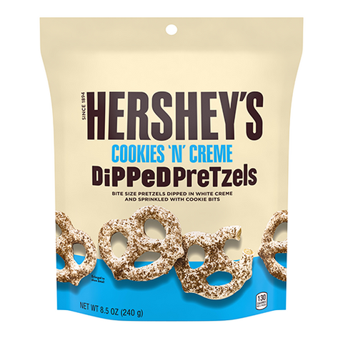 PRETZEL RICOPERTO GUSTO COOKIES AND CREME - HERSHEY'S - Snack Americani